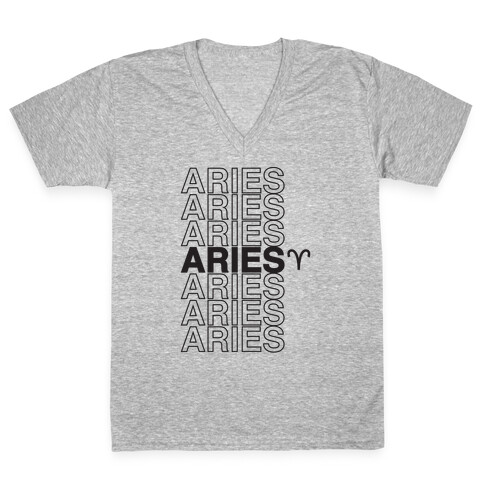Aries - Zodiac Thank You Parody V-Neck Tee Shirt
