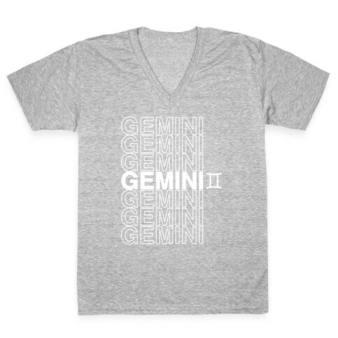 Gemini - Zodiac Thank You Parody V-Neck Tee Shirt