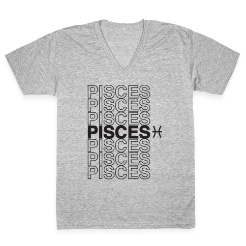 Pisces - Zodiac Thank You Parody V-Neck Tee Shirt