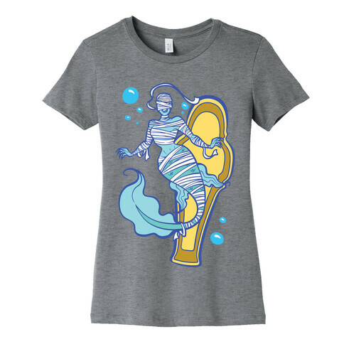 Mermummy Parody White Print Womens T-Shirt