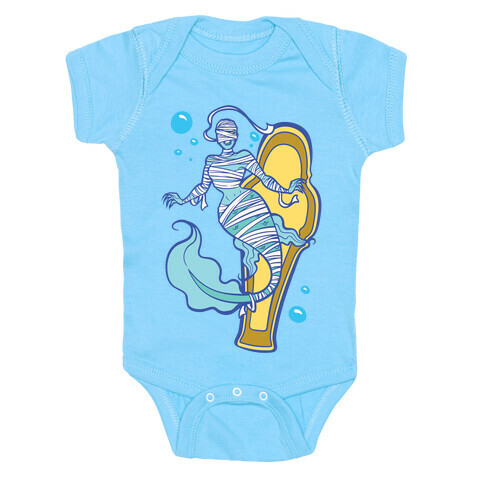 Mermummy Parody White Print Baby One-Piece