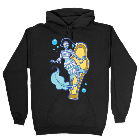 Mermummy Parody White Print Hooded Sweatshirt