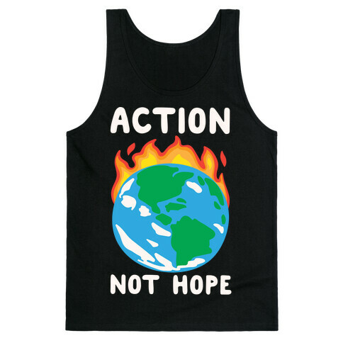 Action Not Hope White Print Tank Top
