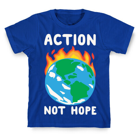 Action Not Hope White Print T-Shirt