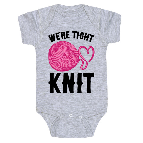 We're Tight Knit (Pink Yarn) Pairs Shirt Baby One-Piece
