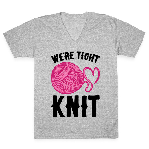 We're Tight Knit (Pink Yarn) Pairs Shirt V-Neck Tee Shirt
