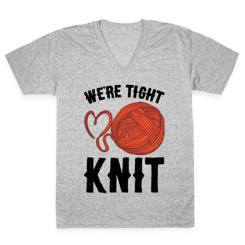 We're Tight Knit (Red Yarn) Pairs Shirt V-Neck Tee Shirt