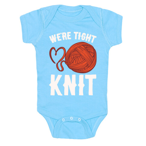 We're Tight Knit (Red Yarn) Pairs Shirt White Print Baby One-Piece