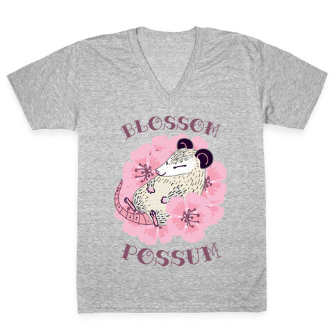 Blossom Possum V-Neck Tee Shirt