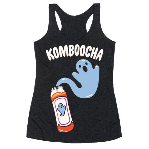 Komboocha Parody White Print Racerback Tank Top