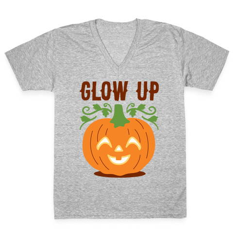 Glow Up Jack-o'-Lantern V-Neck Tee Shirt