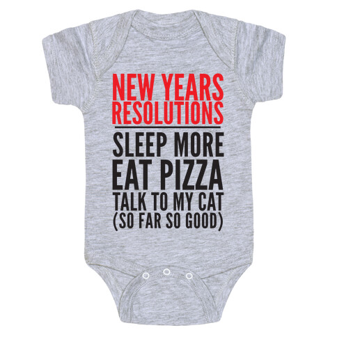 New Year Resolutions Baby One-Piece