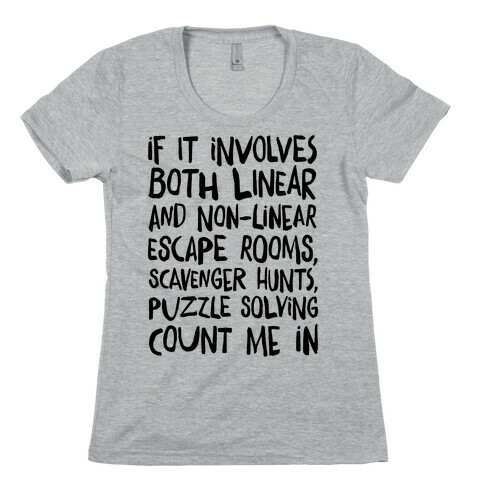If It Involves Escape Rooms Count Me In Womens T-Shirt
