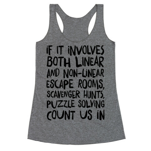 If It Involves Escape Rooms Count Me In (Group Shirt) Racerback Tank Top