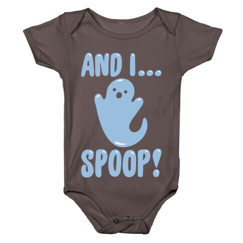 And I Spoop White Print Baby One-Piece