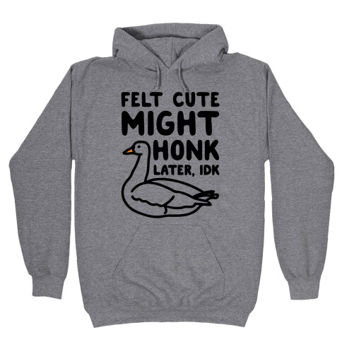 Felt Cute Might Honk Later IDK Parody Hooded Sweatshirt