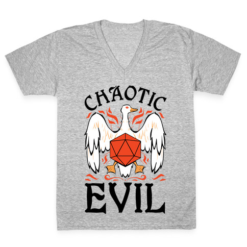 Chaotic Evil Goose V-Neck Tee Shirt