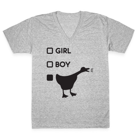 Girl Boy Goose Gender V-Neck Tee Shirt