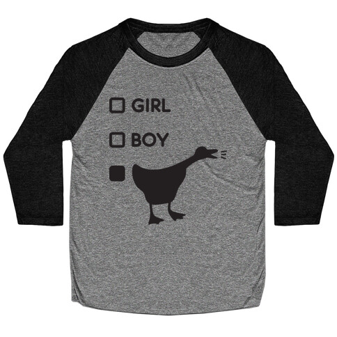 Girl Boy Goose Gender Baseball Tee