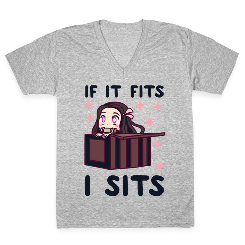 If It Fits, I Sits - Demon Slayer V-Neck Tee Shirt