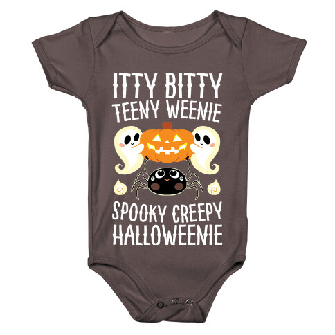 Itty Bitty Teeny Weenie Spooky Creepy Halloweenie Baby One-Piece