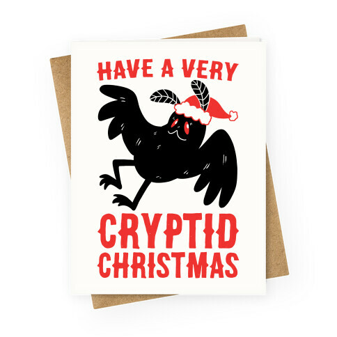 Have a Very Cryptid Christmas - Mothman Greeting Card