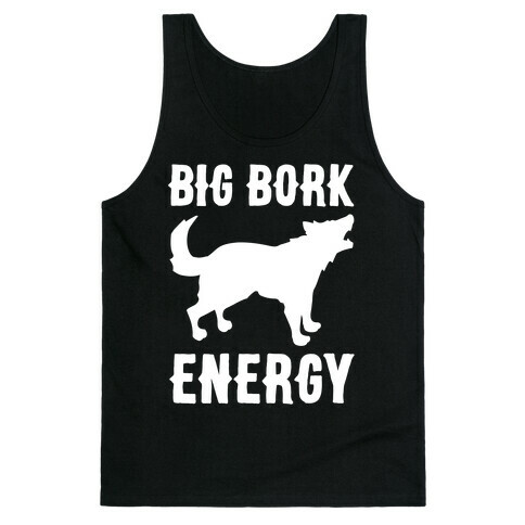 Big Bork Energy White Print Tank Top