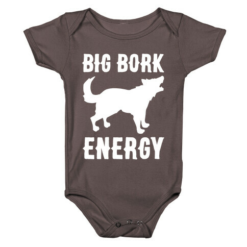 Big Bork Energy White Print Baby One-Piece