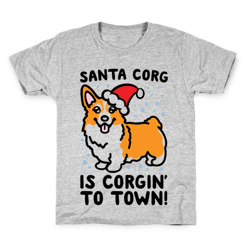 Santa Corg Is Corgin' To Town Kids T-Shirt