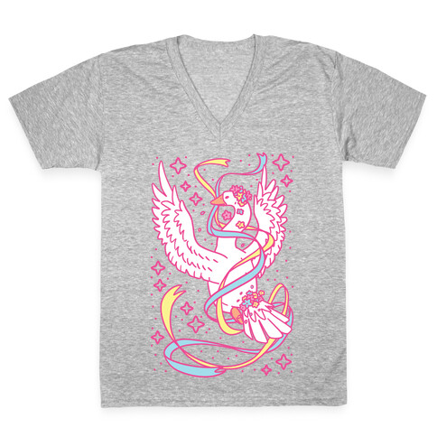 Magical Girl Goose V-Neck Tee Shirt