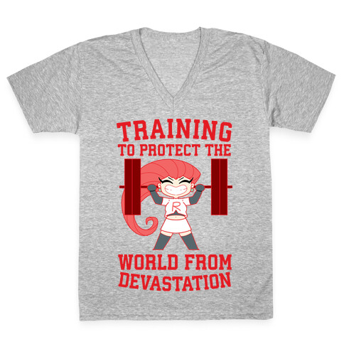 Training To Protect Our World From Devastation V-Neck Tee Shirt