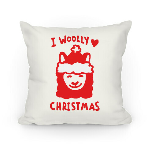 I Woolly Love Christmas Llama Pillow