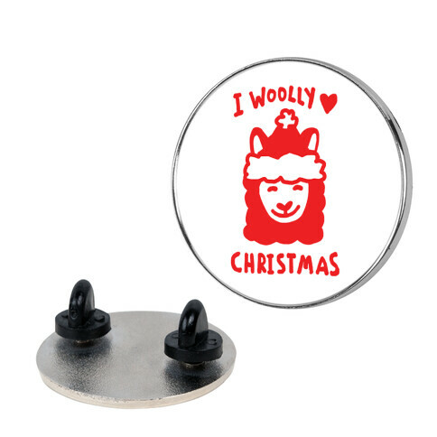 I Woolly Love Christmas Llama Pin