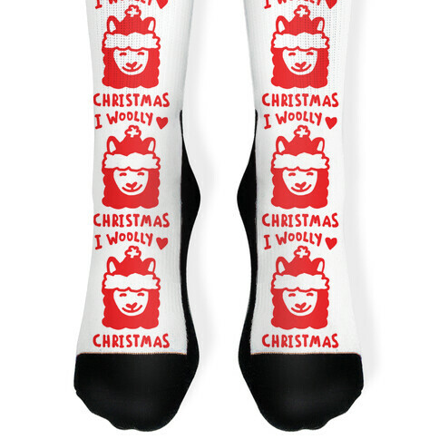 I Woolly Love Christmas Llama Sock