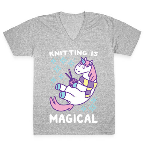 Knitting is Magical V-Neck Tee Shirt