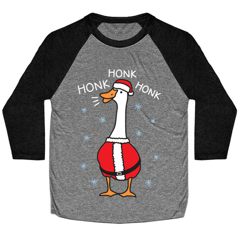 Honk Honk Honk Santa Goose Baseball Tee