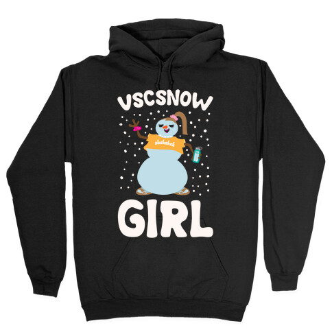 Vscsnow Girl Parody White Print Hooded Sweatshirt