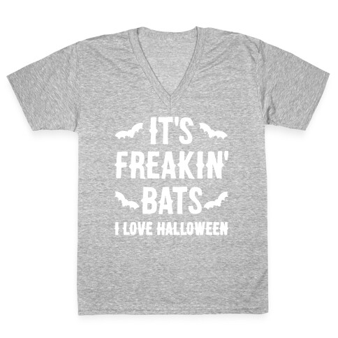 It's Freakin' Bats I Love Halloween V-Neck Tee Shirt