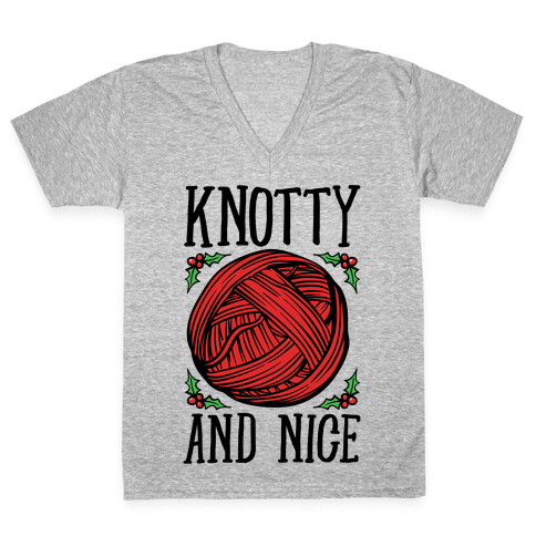 Knotty and Nice Yarn Parody V-Neck Tee Shirt