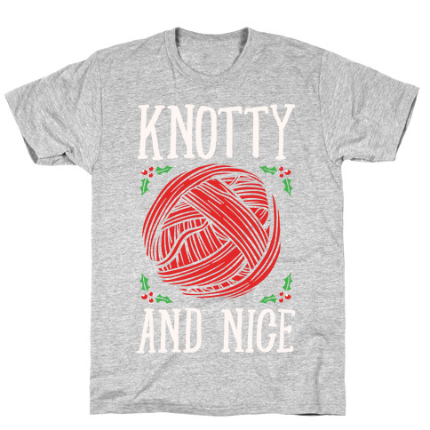 Knotty and Nice Yarn Parody White Print T-Shirt