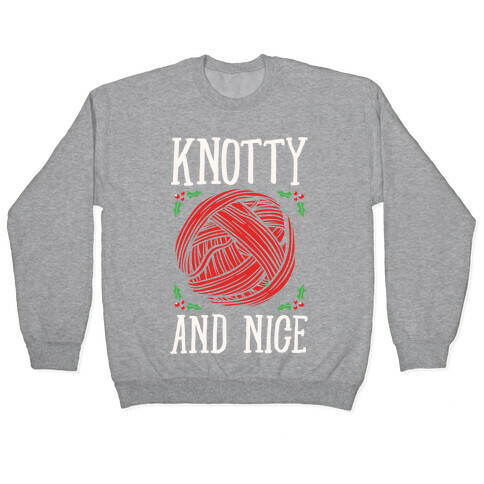 Knotty and Nice Yarn Parody White Print Pullover