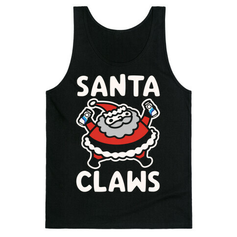 Santa Claws Parody White Print Tank Top