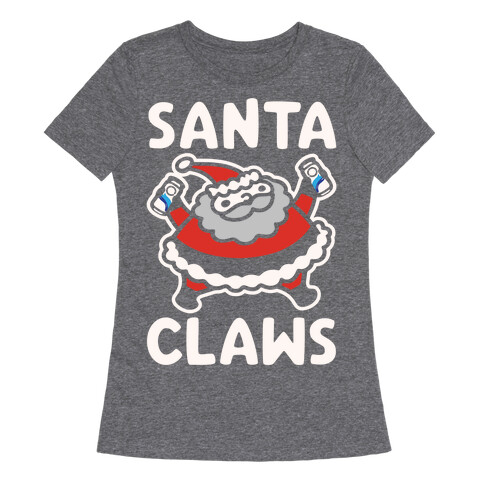 Santa Claws Parody White Print Womens T-Shirt