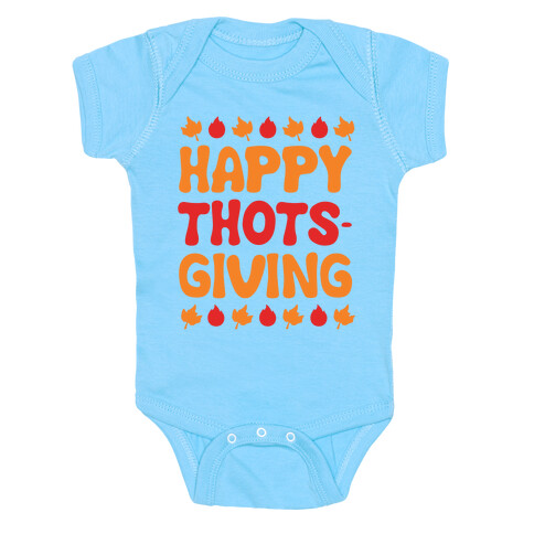 Happy Thots-Giving White Print Baby One-Piece