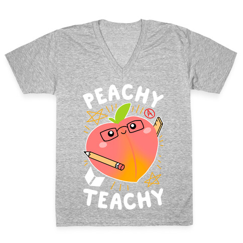 Peachy Teachy V-Neck Tee Shirt