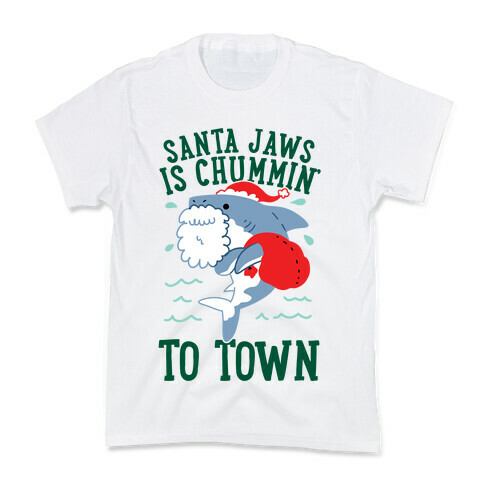 Santa Jaws Is Chummin' To Town Kids T-Shirt