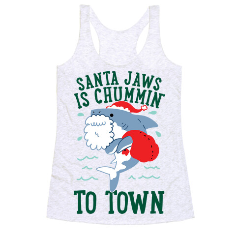 Santa Jaws Is Chummin' To Town Racerback Tank Top