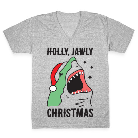 Holly, Jawly Christmas V-Neck Tee Shirt