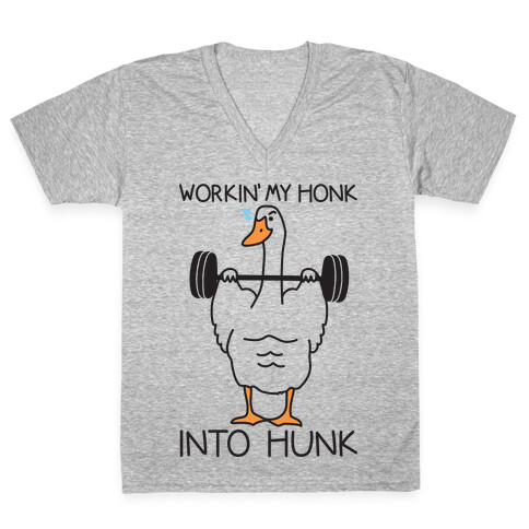 Workin' My Honk Into Hunk V-Neck Tee Shirt