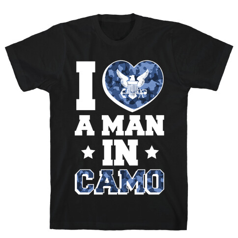 I Love a Man in Camo (Navy) T-Shirt